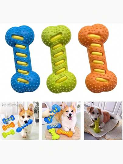 2 món đồ chơi gặm cho chó, đồ chơi hình xương giúp làm sạch răng, đồ chơi gặm tương tác cho chó nhỏ, vừa và lớn, đồ chơi giúp thú cưng tự giải trí và giảm buồn chán, đồ dùng cho thú cưng