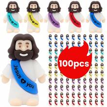 100PCS Little Jesus Figures, Mini Jesus Figurines In Bulk, Multicolor Tiny Jesus Figures, Miniature Figurines To Hide And Seek Religious Gifts For Easter Egg Stuffers - 50 chiếc, nhiều màu sắc - Xem 2