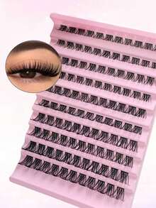 110簇DIY假睫毛，强韧耐用，轻盈柔软，细带交叉自然假睫毛，睫毛簇，单根假睫毛，假睫毛 - D - 查看 2