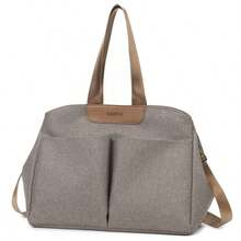 Bộ 1 túi đựng đồ cho mẹ chống thấm nước kèm tấm lót thay tã, túi xách/túi đeo vai thời trang dung tích lớn dành cho bà bầu và em bé. - màu nâu - Xem 3