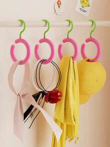 Rotating Scarf Hat Hanger Rack Multi-Function Round Tie Display Stand Indoor Wardrobe Bedroom Storage Organization Holder Auxiliary Hook Mount Wall Closet Organizer Accessories For Home Decor - Multicolor - View 4