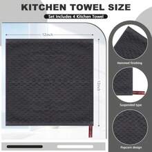 4 Pack 100% Cotton Wash Cloth 12x12 Inch Highly Absorbent And Soft Feel Fingertip Towels  Washable Washcloths For Bathroom Gym Hotel Spa And Kitchen E/Grey - White and Grey 4 Pack - View 3