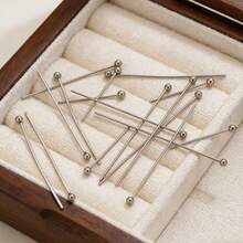 50-Piece Set Of Stainless Steel Fashion Ball Pins, Bead Pins, Round-Head Pins For DIY Beadwork, Pendants, And Jewelry Making Accessories - Silver - View 2