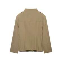 Áo khoác nữ thời trang dáng ôm vừa vặn cổ đứng - Màu Khaki - Xem 7