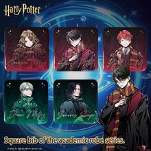 Harry Potter 1枚魔法斗篷系列铁皮徽章，哈利、赫敏、斯内普、马尔福、罗恩等魔法世界人物场景收藏徽章，复古方形徽章，金属别针，粉丝周边 - 彩色 - 查看 1