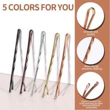Bobby Pins 250 Pcs 2Inch Bobby Pins Bulk For Women Girls Silver Black Blonde Brown - Secure Hold Hair Pins With Storage Box All Hair Types - 黑色/金色/棕色/玫瑰金/銀色 - 查看 3