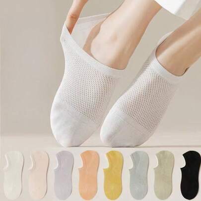 5 đôi tất thể thao nữ, thiết kế lưới thoáng khí, nhẹ, phù hợp cho các hoạt động ngoài trời, chống trơn trượt.