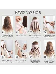 No-Heat Curling Headband, Soft Foam Curling Rods, Suitable For Long & Medium Hair Overnight Styling, DIY Wavy Hairstyle - Multiple Styles - View 5