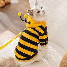 1pc Pet Bee Themed Hoodie, Cute Animal Design Suitable For Cosplay - Yellow - View 7
