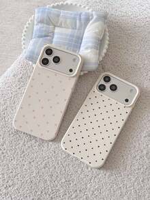 Bộ 2 ốp lưng điện thoại silicon lỏng chống sốc họa tiết trái tim hồng và chấm bi đen, tương thích với Apple iPhone XS/XS Max/XR/11/12/13/14/15/16 Pro/Pro Max/14/15/16 Plus/17, quà tặng unisex. - Nhiều màu - Xem 20