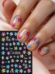 5-Petal Daisy Pattern (Macaron Flower, Water Drop Flower), Suitable For Manicure Design, Fresh And Cute, Paired With 3D Embossed Craft - Multicolor - View 12