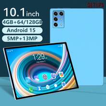 Qetupa 10.1英寸安卓15平板电脑，八核处理器，4GB内存，64GB/128GB存储空间，1280x800高清IPS触摸屏，GPS，500万像素前置摄像头，1300万像素后置摄像头，6000mAh电池，WiFi 6，蓝牙5.2，适合作为圣诞节、万圣节、感恩节、周年纪念日、复活节和其他节日的礼物。 - 藍色 - 查看 1
