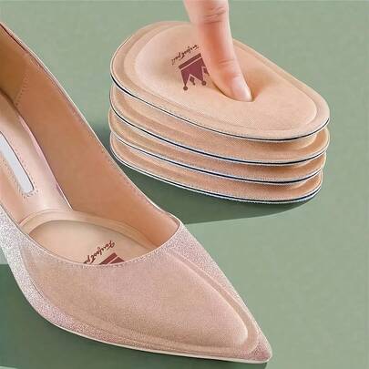 8pcs Women's Non-Slip Breathable Heel Grips, Sweat Absorbent Shoe Insoles For High Heels Prevent Slipping And Pain, Adjust Loose Shoes, Suitable For Pointed Toe Shoes