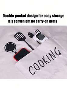 An Adjustable Cooking Apron With Pockets, Waterproof And Oil-Resistant, Suitable For Cooking And Chefs, Unisex Design, Simple And Elegant Cooking Apron. - Multicolor - View 5