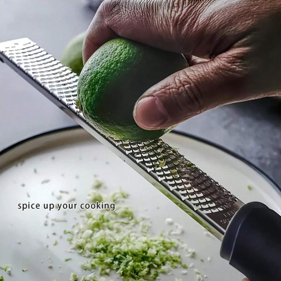 1pc Lemon Grater, Cheese Grater, Multifunctional Stainless Steel Garlic Grater, Manual Ginger Grater, Vegetable Grater, Kitchen Tool