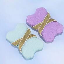 1个带皂袋的去角质沐浴海绵。意大利深层清洁海绵，配有皂袋和手带，男女通用 - 可在淋浴或泡澡时使用 - 2个双面沐浴泡沫袋，沐浴海绵皂袋，二合一去角质沐浴海绵套装，带手带的身体磨砂沐浴海绵，日常护肤程序 - 淺藍色 - 查看 11