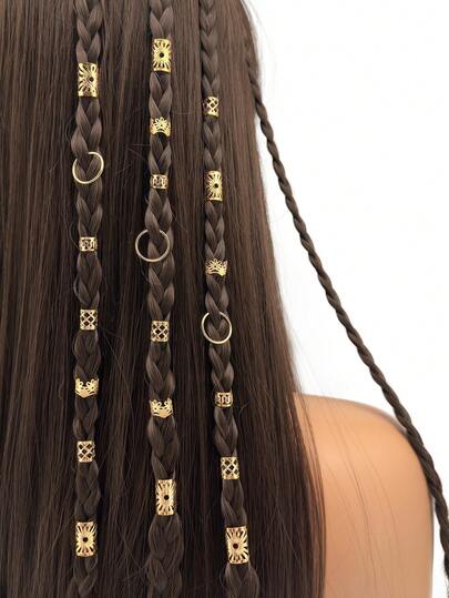 50pcs Metal Hair Clips, No Piercing Needed Beard Pearls Hair Clips & Pins, Suitable For Women & Men Hair Accessories, Hair Braiding Decor