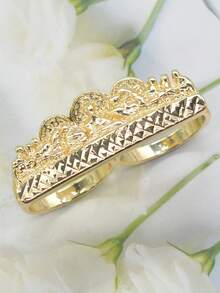1pc Fashion Hip-Hop The Last Supper Gold Knuckle Ring, Retro Hip-Hop Street Style Religious Jewelry Accessory Suitable For Men & Women, Best Jewelry/Thanksgiving/Easter/Valentine's Day/Christmas/Anniversary/Birthday Gift For Boyfriend - Yellow - View 3