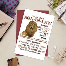 1pc "To My Dear Son-In-Law" Funny Birthday Card, Suitable Gift For Son-In-Law (Random Envelope Color) - To My Son-in-law - View 4