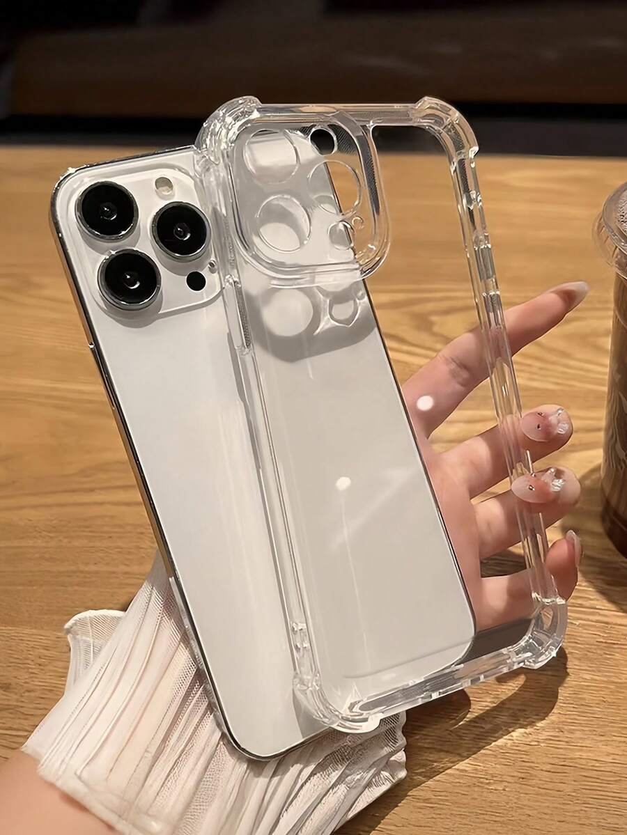 1 ốp lưng điện thoại chống sốc, trong suốt, chống ố vàng, tương thích với iPhone 11/12/13/14/15/16/16 Pro Max, ốp lưng chống trượt thoải mái, tương thích với iPhone 17/17 Pro/17 Pro Max/Air - Trong sáng - Xem 1