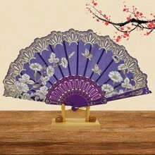 1把 Forever & Moment 花卉摺疊手扇，女性婚禮摺疊扇，茶會與新娘活動裝飾摺疊扇 - 彩色 - 查看 9
