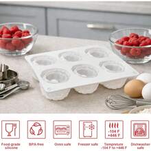 3D Raspberry Silicone Mold - 6 Cavity Fruit Pudding Raspberry Mold, Suitable For Mousse Cake Baking, Ice Cream, Cake Decoration - Black and White - View 4