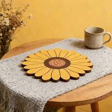 2pcs/Set Sunflower Placemat Set, Heat Resistant Mat, Kitchen & Dining Table Coaster, Home Heat Insulation Pad And Pot Holder - View 3