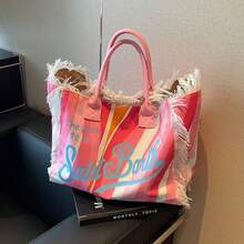 Cute Tote Bags For Women Shoulder Bag With Inner Pocket For Work Beach Travel And Shopping Grocery - 粉色 - 查看 4