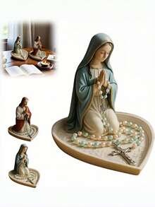 Virgin Mary Rosary Holder, Rosary Rack, Catholic Home Decor, Elegant Virgin Mary Prayer Rosary Box, Religious Gift, Catholic Gift, Suitable For Bedroom, Living Room, Office Desk Decoration - Multicolor - View 7
