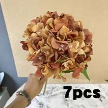1 pieza Flor de Hortensia Faux Realista, Material de Alta Calidad Tipo Seda, Adecuado para Ramos de Boda DIY, Fiestas, Decoración del Hogar, Cocina, Jardín, Hotel, Oficina, Festividades de Primavera (Día de San Valentín, Día de la Madre), Decoraciones de Vuelta a Clases, Coronas DIY, Regalos - Café integral - Ver 13