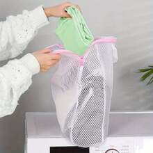 1Pc/2Pcs Honeycomb Mesh Laundry Bag With Handle, Durable Polyester Fabric, Multi-Functional Rectangular Zipper Design Suitable For Delicate Clothes And Socks, Thickened Fine Travel Underwear Clothing Storage Bag - Multicolor - View 3
