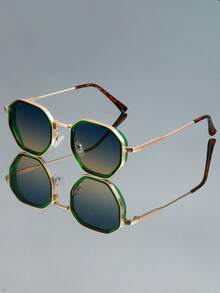 Nuevas gafas de moda retro geométricas, montura de metal de alta calidad con un estilo sencillo y elegante, gafas punk adecuadas para el uso diario casual, fiestas, fotografía callejera y desfiles de moda - Multicolor - Ver 5