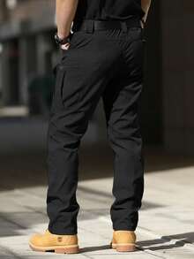 Men's Tactical Pants With Multiple Pockets, Multi-Pocket Design For Hiking & Outdoor Adventures, Camping Gear - 黑色 - 查看 10