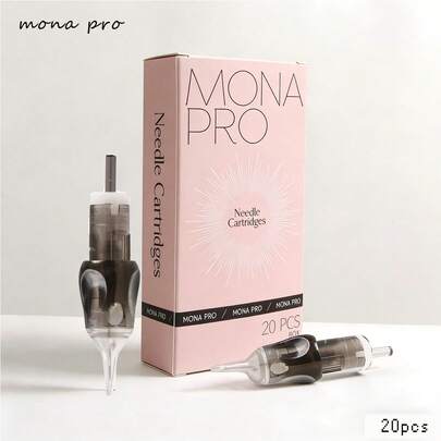 MONA PRO 20 pezzi/Scatola Aghi monouso grigi RL/RS/RM/M1 Membrana, Aghi per tatuaggi professionali sterilizzati per uso con macchinette per tatuaggi
