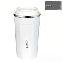 1 cốc cà phê di động bằng thép không gỉ 380ml, có thể tái sử dụng, giữ nhiệt chân không, bình nước nóng/lạnh chống rò rỉ dùng cho văn phòng. - Nhiều màu - Xem 7