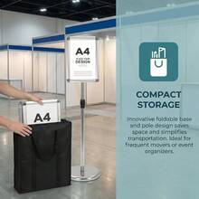 A4 Poster Stand, Adjustable Height & Angle Metal Display Holder, Portable Floor/Tabletop Sign Stand For Events, Offices, Exhibitions With Non-Slip Base - A4 - View 4
