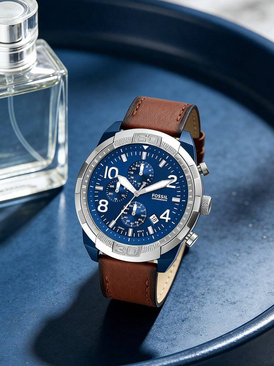 Conjunto de 3 relojes de acero inoxidable y cuarzo para hombre Fossil FS5713 / FS5714 / FS5738 / FS5829 - Azul - Ver 1