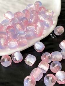 10-30 hạt nhựa hình trụ 8mm màu xanh dương và hồng bóng, hình mắt mèo, thích hợp để làm vòng tay, vòng cổ, bông tai, đồ trang sức DIY, đồ thủ công, quà tặng, tiệc tùng và đeo hàng ngày (phù hợp cho người mới bắt đầu và chuyên nghiệp) - Xanh Hồng BPK - Xem 5