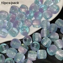 10-30颗8毫米闪亮双色猫眼树脂珠，蓝色和紫色，适用于手链、项链、耳环、DIY珠宝制作、工艺品、礼品、派对和日常佩戴（适合初学者和专家） - 藍紫PBL - 查看 6