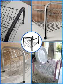 Modern Designer Double Dish Drainer 13 Plates With 2 Tiers - 黑色 - 查看 6