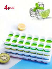 Bộ 4 khay/2 khay, khuôn làm sô cô la đa năng dùng trong gia đình, khay đá xếp chồng có nắp tháo rời, dụng cụ nhà bếp, khay có nắp đậy chống rò rỉ có thể tháo rời để làm đông cocktail và rượu whisky. - Nhiều màu - Xem 2