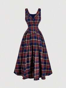 Women Midi Dresses - Navy Blue - View 5