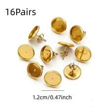 4/8/16Pcs Earring Stud Round Disc Backs, Used For DIY Earring Base Jewelry Making Hole Pendant Accessories - Multicolor - View 23