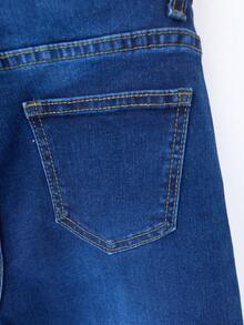 Wide-Leg Denim Pants With A Flattering High Waist And Functional Cargo-Style Side Pockets - Dark Blue H2KB20 - View 10