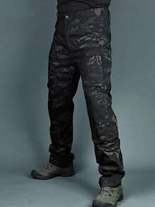 Men's Tactical Pants With Multiple Pockets, Multi-Pocket Design For Hiking & Outdoor Adventures, Camping Gear - Camouflage - View 3