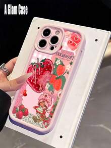 Vintage Strawberry Girl & Gingham Lace Collage Print Pink Frame Phone Case, Soft TPU Cover. It Is Compatible With Galaxy Models Including Compatible For Galaxy S25, S24, S23, S22, S21 PLUS, FE And Ultra,Galaxy A33 Compatible With For Iphone17 Pro Max, 16, 15, 14 And 13. It Makes A Perfect Gift For Birthdays, Holidays, New Year And Valentine's Day. - 粉色6 - 查看 7