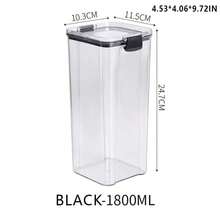Black Sealed Canister With Lid, Suitable For Storing Flour, Sugar, Baking Supplies And Dry Goods, Dishwasher , Rectangular With Handle, Essential For Kitchen Storage And Food Organization | Sealed Container | Handle Closure, Must-Have Food Storage Container - Multicolor - View 17