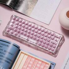 130+ Keys Pink Side-Engraved Carbon Fiber Texture Keycaps, Cherry Profile, Side-Engraved Translucent, Compatible With Wooting Magnetic Switches And Other Mechanical Keyboards, Keycap Set, Gaming Keycaps, PBT Keycaps, Custom Keycaps, Replacement Keycaps, Backlit Keycaps, Cute Keycaps, Keyboard Accessories - View 4