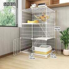 Large Cat Cage For Home Indoor Huge Cat Villa Multi-Layer Free Space Cat Tree Luxury Cat House - Multicolor - View 4