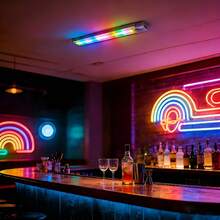 Luz de ambiente RGB - Linterna de gradiente colorido ajustable, carga USB, luz de inducción magnética, adecuada para múltiples escenarios de uso en sala de estar, cocina, dormitorio, armario, gabinete de vino, estudio y pasillo, luz decorativa de ambiente - Multicolor - Ver 10